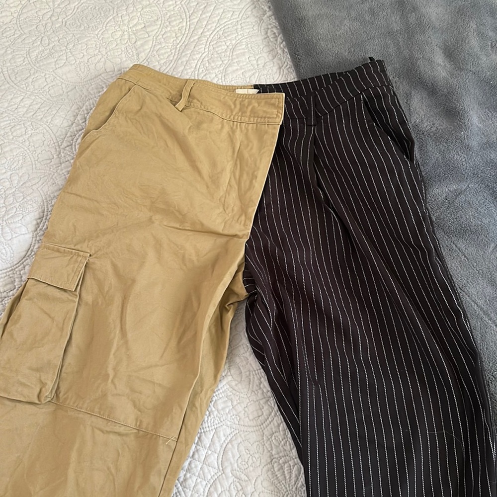 Choosy pinstripe and cargo pants, size 8 runs more like a 6. Worn but no damage